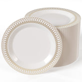9 In. Gold Ovals Design Plates | 10 Count